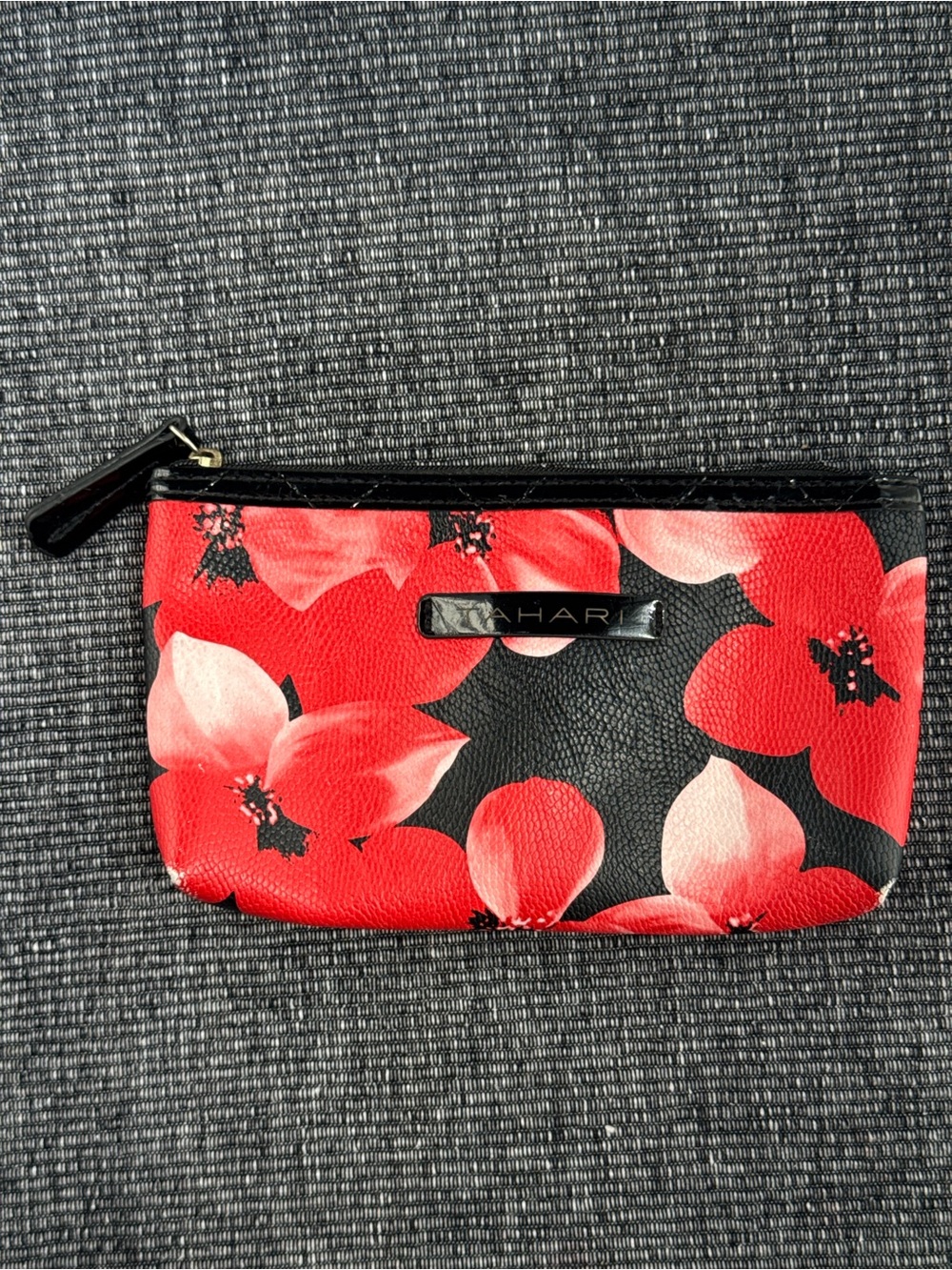 TAHARI Floral Cosmetic Pouch Makeup Bag Travel Organizer